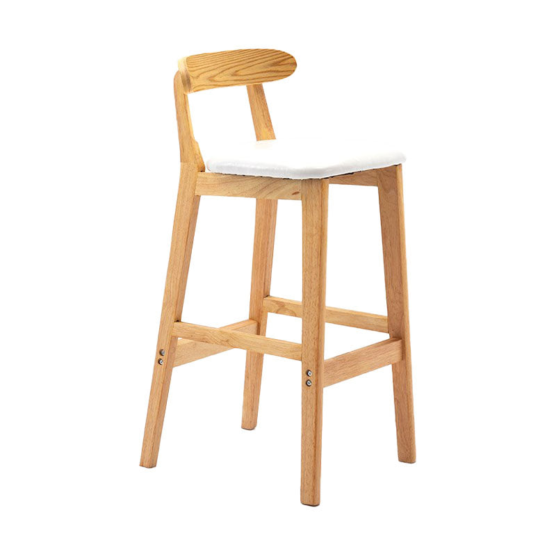 Scandinavian Rubberwood Home Barstool Matte Finish Upholstered Stool