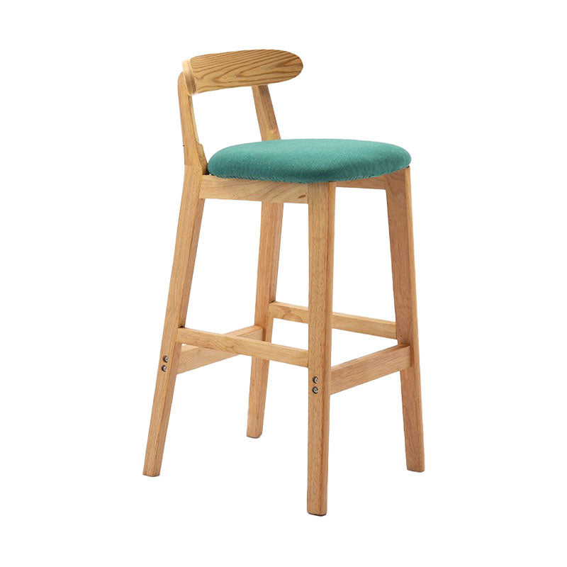 Scandinavian Rubberwood Home Barstool Matte Finish Upholstered Stool