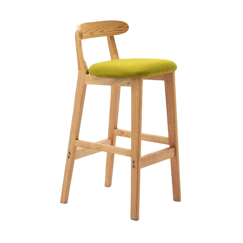 Scandinavian Rubberwood Home Barstool Matte Finish Upholstered Stool