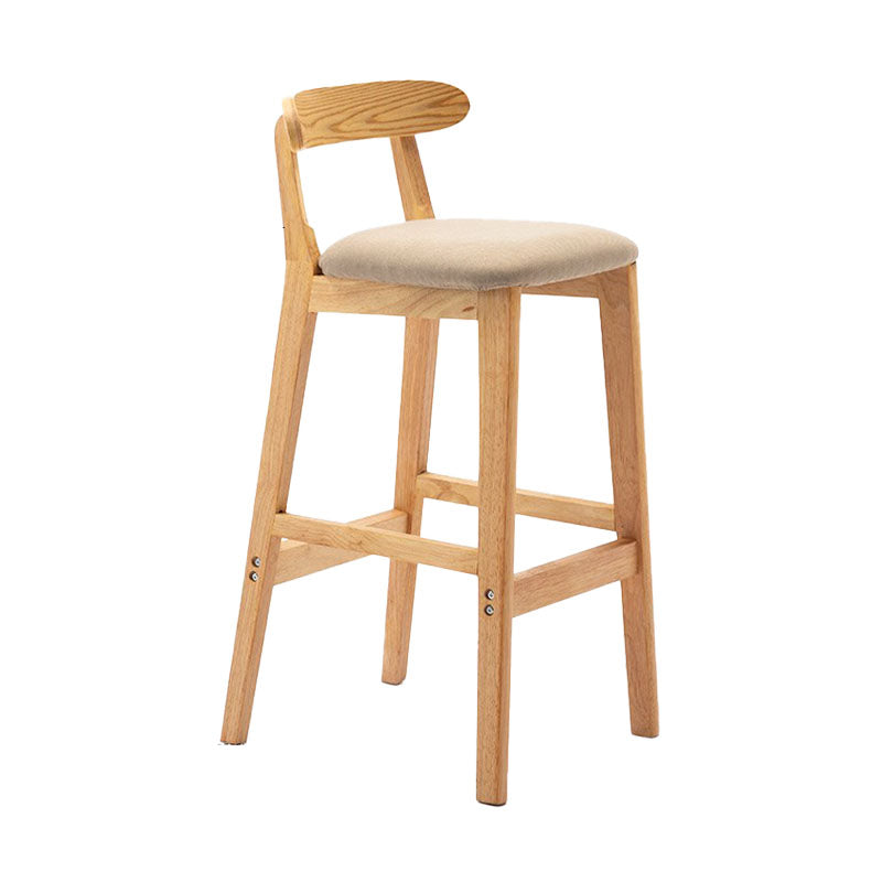 Scandinavian Rubberwood Home Barstool Matte Finish Upholstered Stool