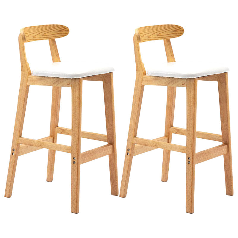 Scandinavian Rubberwood Home Barstool Matte Finish Upholstered Stool