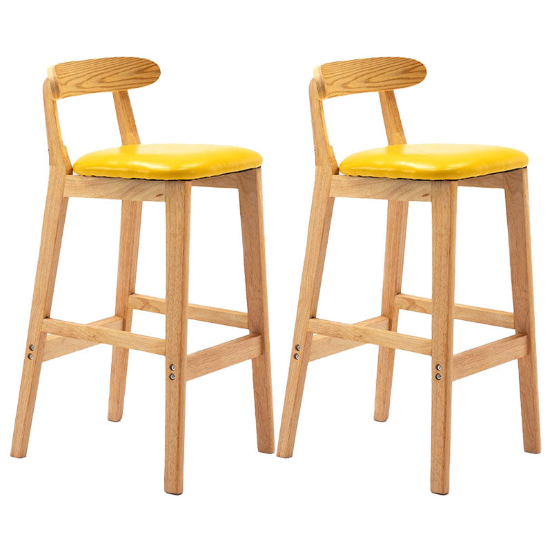 Scandinavian Rubberwood Home Barstool Matte Finish Upholstered Stool