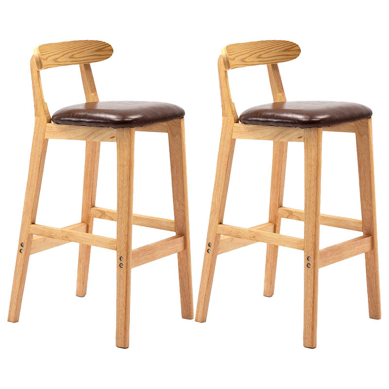 Scandinavian Rubberwood Home Barstool Matte Finish Upholstered Stool