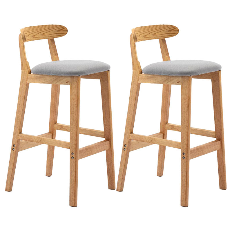 Scandinavian Rubberwood Home Barstool Matte Finish Upholstered Stool