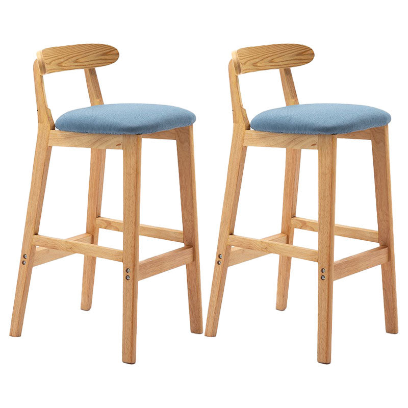 Scandinavian Rubberwood Home Barstool Matte Finish Upholstered Stool