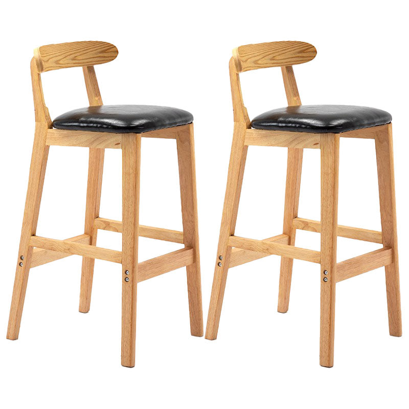 Scandinavian Rubberwood Home Barstool Matte Finish Upholstered Stool