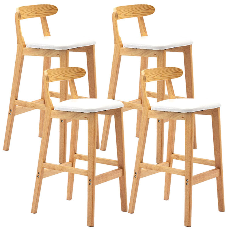 Scandinavian Rubberwood Home Barstool Matte Finish Upholstered Stool