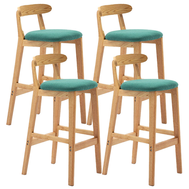 Scandinavian Rubberwood Home Barstool Matte Finish Upholstered Stool