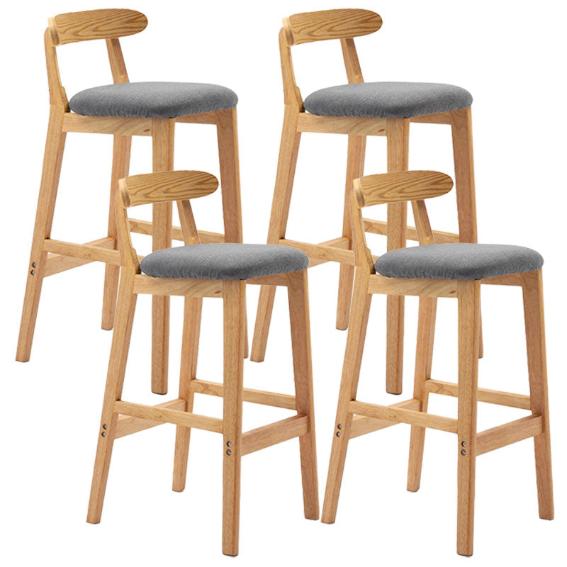 Scandinavian Rubberwood Home Barstool Matte Finish Upholstered Stool