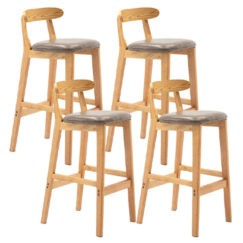 Scandinavian Rubberwood Home Barstool Matte Finish Upholstered Stool