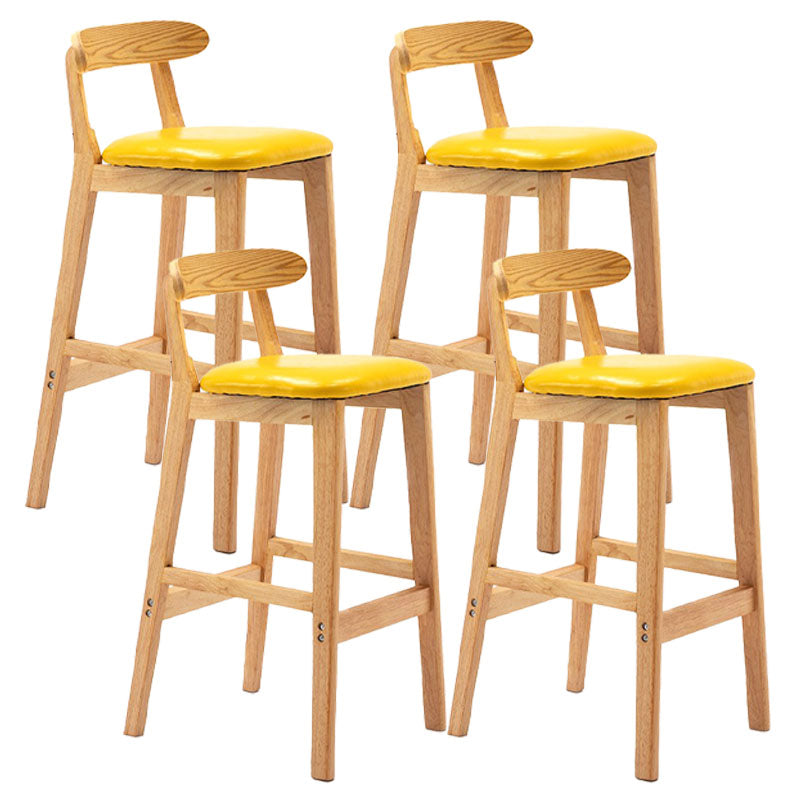 Scandinavian Rubberwood Home Barstool Matte Finish Upholstered Stool