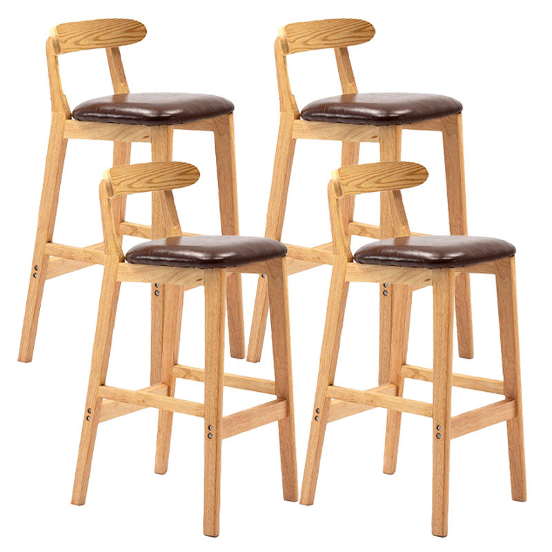 Scandinavian Rubberwood Home Barstool Matte Finish Upholstered Stool