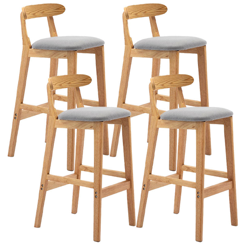 Scandinavian Rubberwood Home Barstool Matte Finish Upholstered Stool