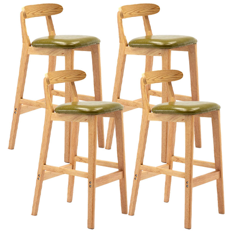 Scandinavian Rubberwood Home Barstool Matte Finish Upholstered Stool