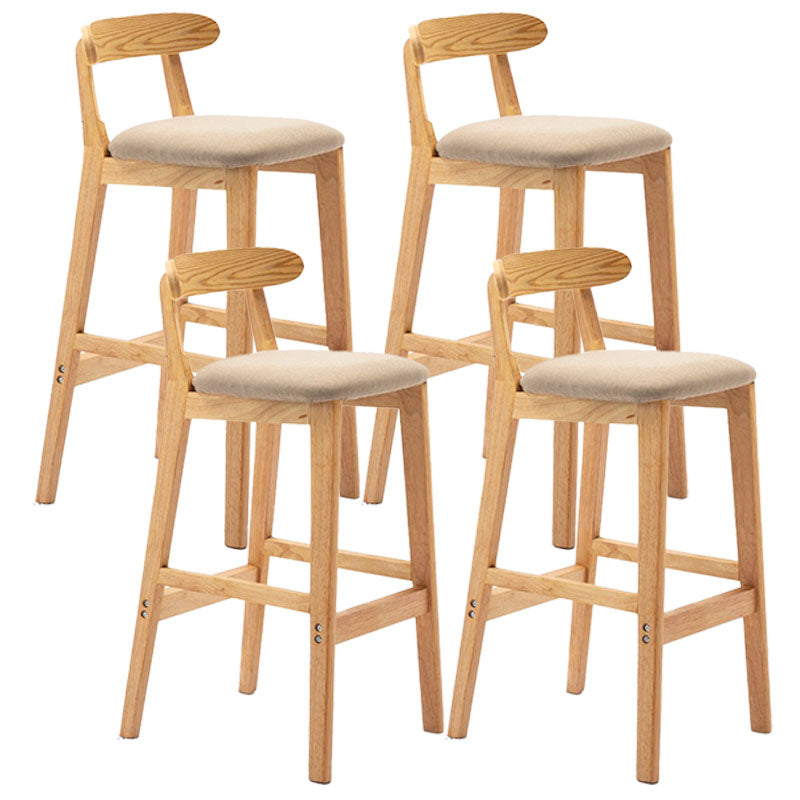 Scandinavian Rubberwood Home Barstool Matte Finish Upholstered Stool