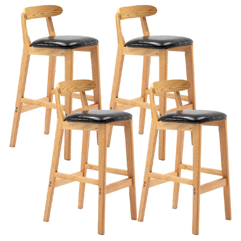 Scandinavian Rubberwood Home Barstool Matte Finish Upholstered Stool