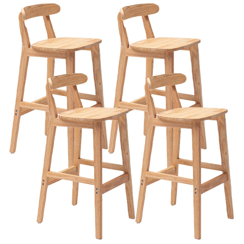 Scandinavian Rubberwood Home Barstool Matte Finish Upholstered Stool