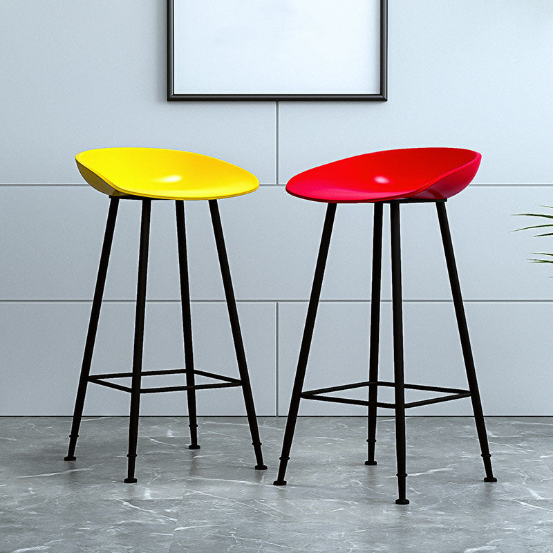 Contemporary Matte Finish Metal Barstool Home Footrest Stool