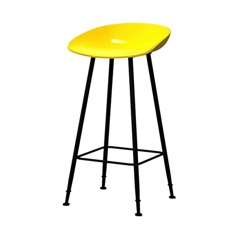 Contemporary Matte Finish Metal Barstool Home Footrest Stool