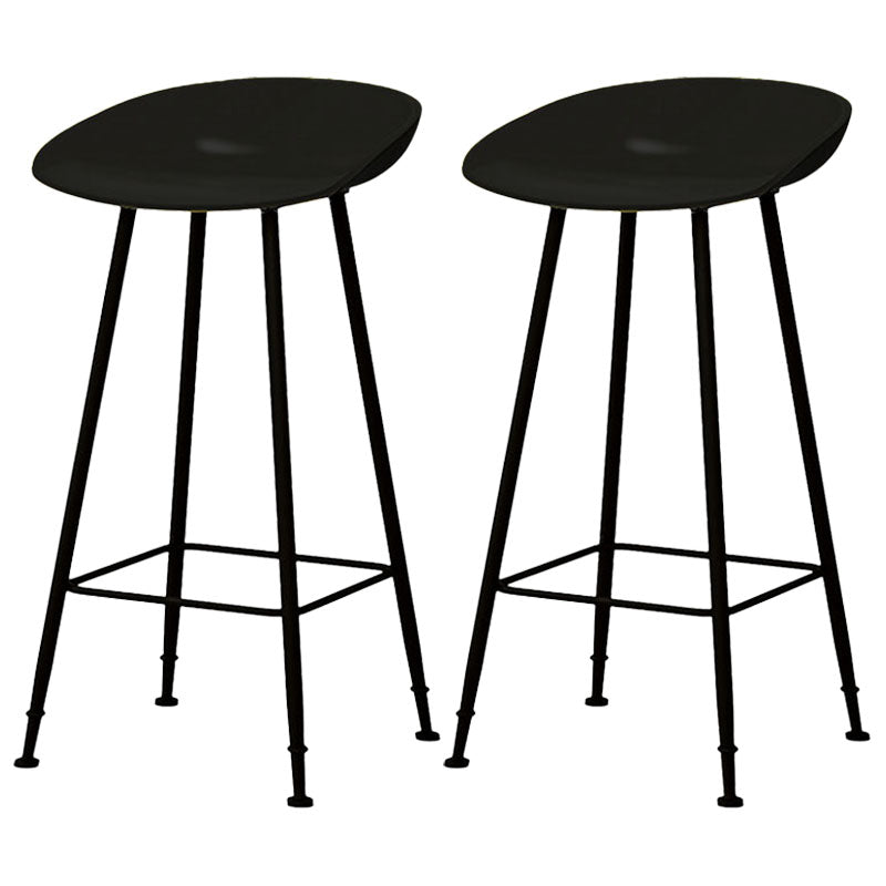 Contemporary Matte Finish Metal Barstool Home Footrest Stool