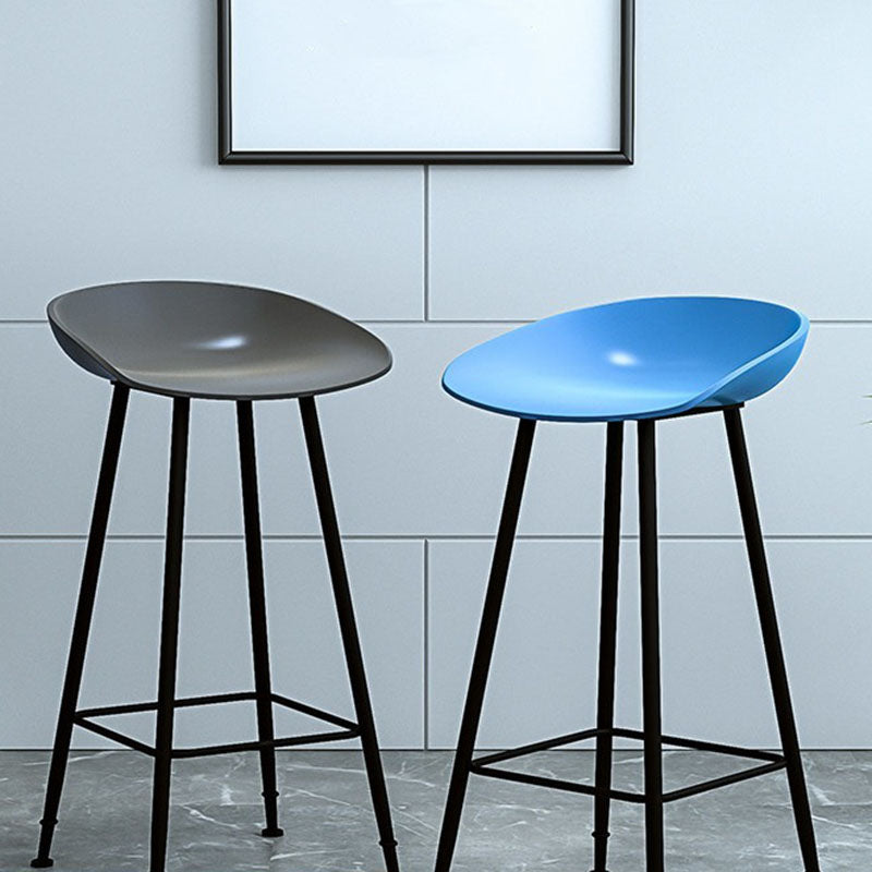 Contemporary Matte Finish Metal Barstool Home Footrest Stool