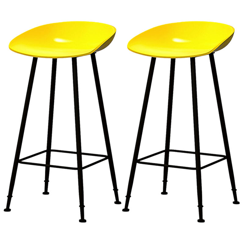 Contemporary Matte Finish Metal Barstool Home Footrest Stool