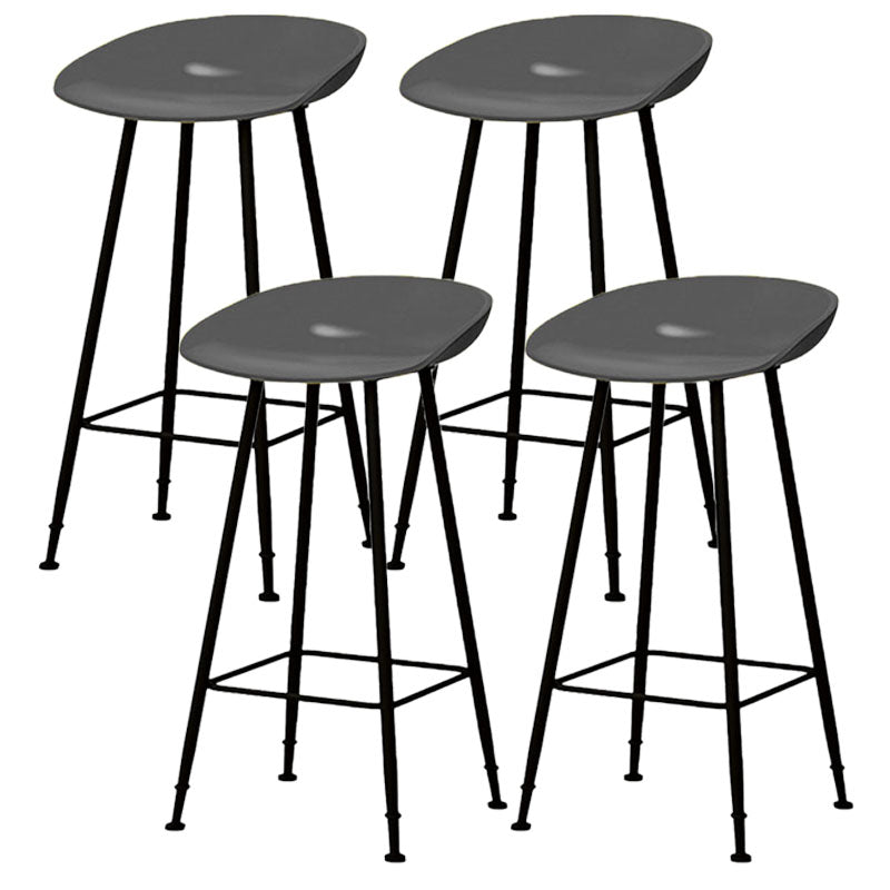 Contemporary Matte Finish Metal Barstool Home Footrest Stool