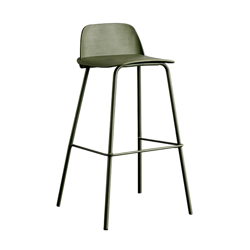 Scandinavian Footrest Metal Barstool Matte Finish Coffee Shop Stool