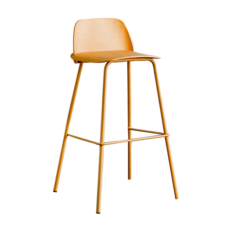 Scandinavian Footrest Metal Barstool Matte Finish Coffee Shop Stool