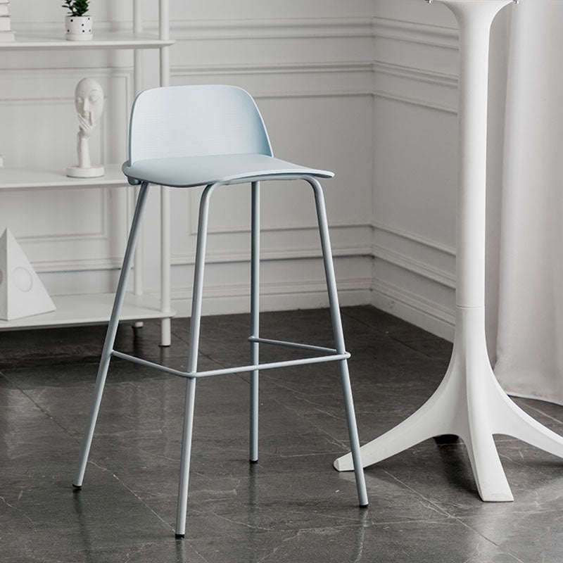Scandinavian Footrest Metal Barstool Matte Finish Coffee Shop Stool