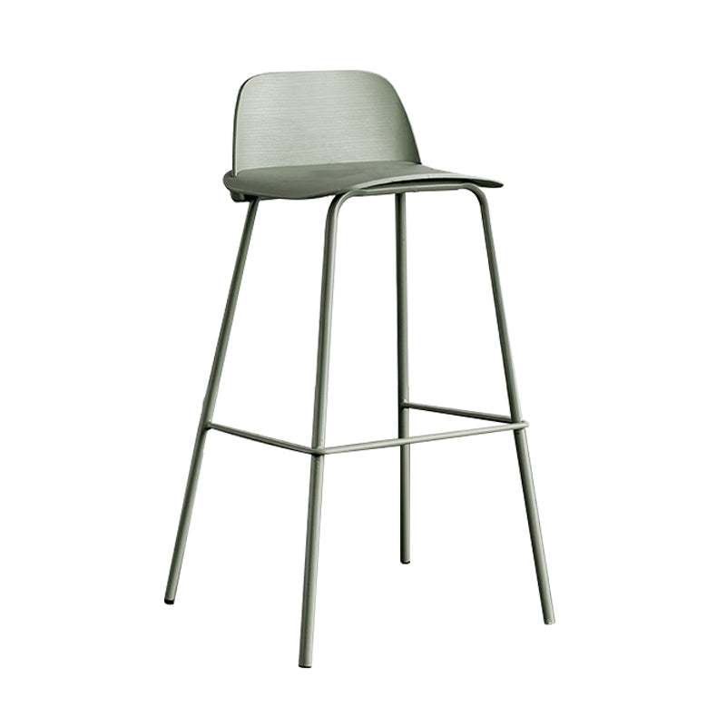 Scandinavian Footrest Metal Barstool Matte Finish Coffee Shop Stool