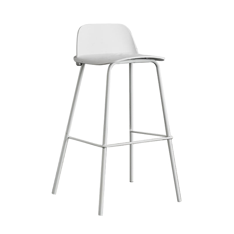Scandinavian Footrest Metal Barstool Matte Finish Coffee Shop Stool