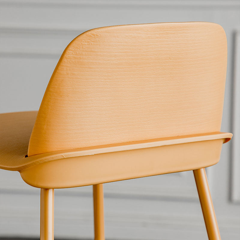 Scandinavian Footrest Metal Barstool Matte Finish Coffee Shop Stool