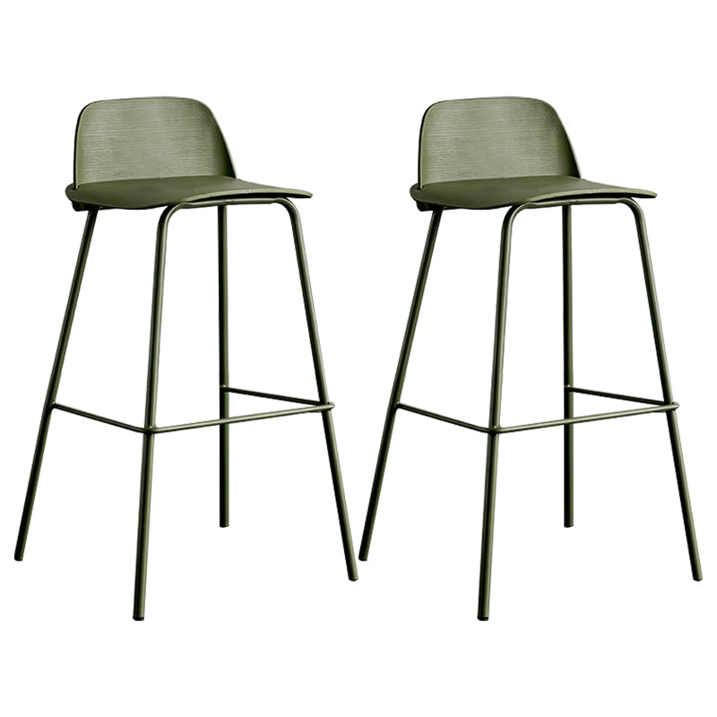 Scandinavian Footrest Metal Barstool Matte Finish Coffee Shop Stool