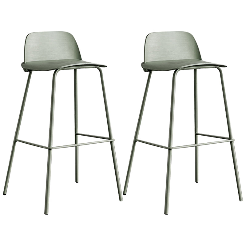 Scandinavian Footrest Metal Barstool Matte Finish Coffee Shop Stool