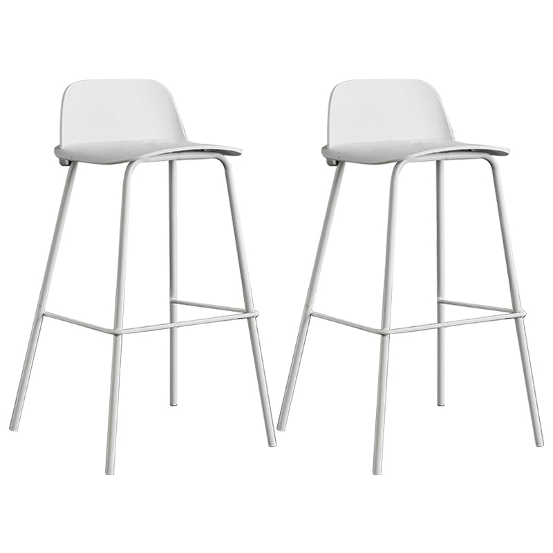 Scandinavian Footrest Metal Barstool Matte Finish Coffee Shop Stool
