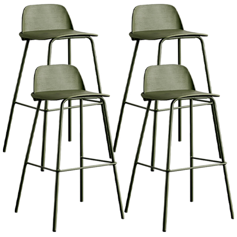 Scandinavian Footrest Metal Barstool Matte Finish Coffee Shop Stool