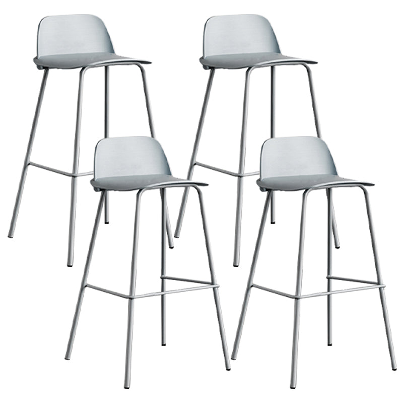 Scandinavian Footrest Metal Barstool Matte Finish Coffee Shop Stool