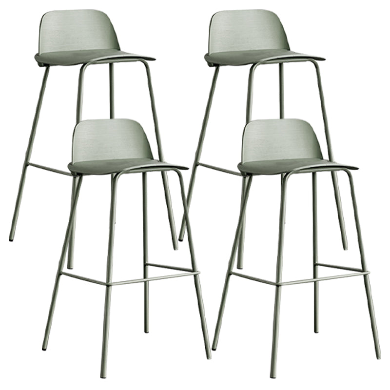 Scandinavian Footrest Metal Barstool Matte Finish Coffee Shop Stool