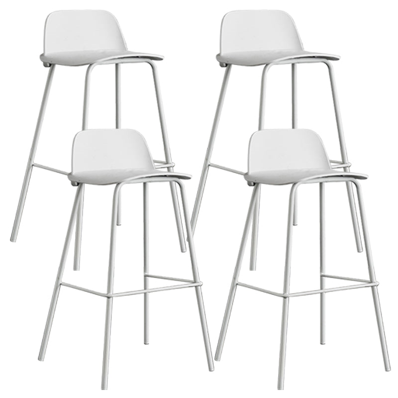 Scandinavian Footrest Metal Barstool Matte Finish Coffee Shop Stool