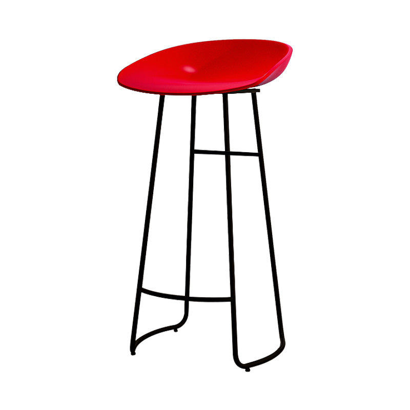 Modern Armless Backrest Counter Stool Iron Kitchen Bar Stool with Acrylic Seat