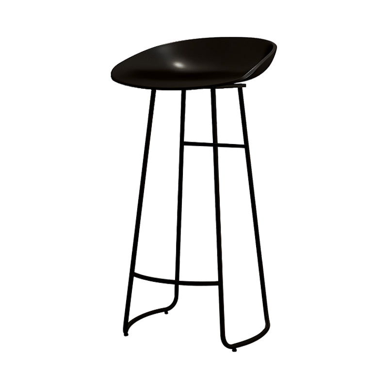 Modern Armless Backrest Counter Stool Iron Kitchen Bar Stool with Acrylic Seat