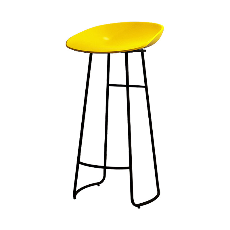 Modern Armless Backrest Counter Stool Iron Kitchen Bar Stool with Acrylic Seat