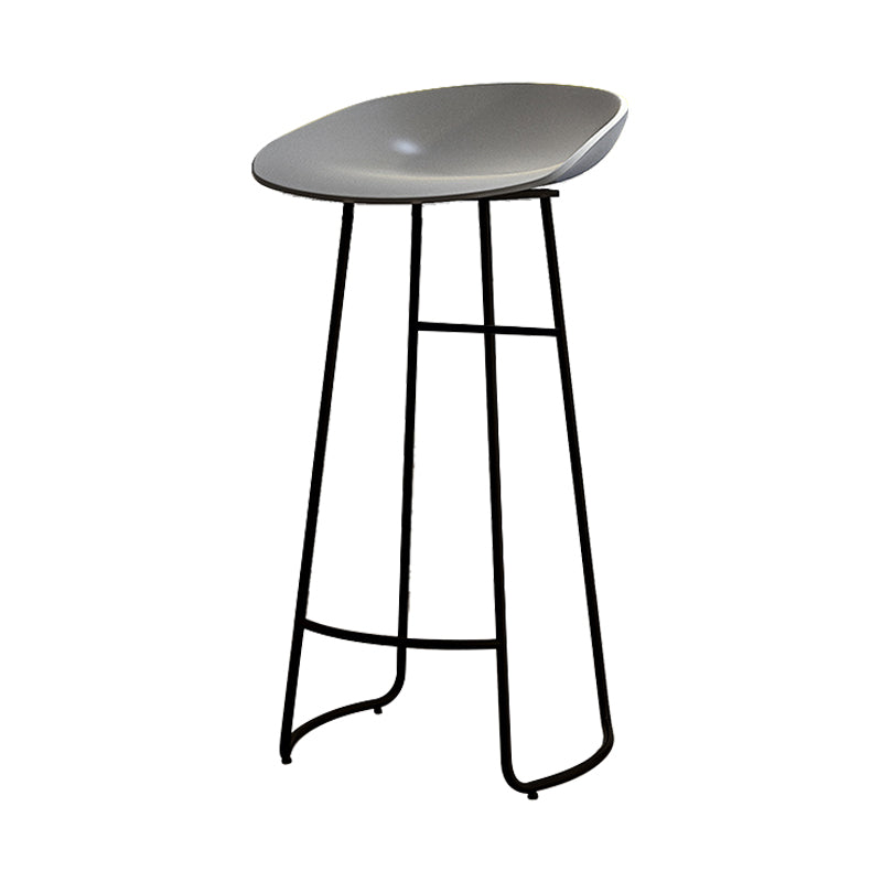 Modern Armless Backrest Counter Stool Iron Kitchen Bar Stool with Acrylic Seat