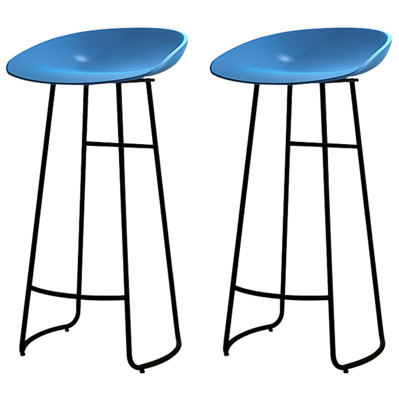 Modern Armless Backrest Counter Stool Iron Kitchen Bar Stool with Acrylic Seat