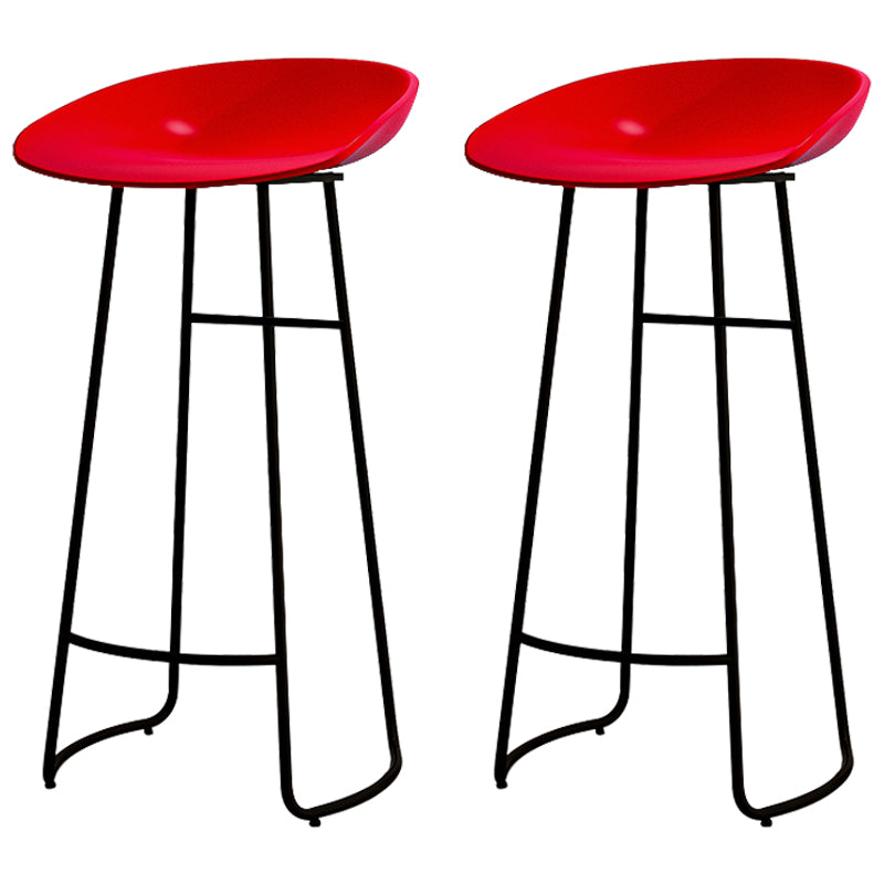 Modern Armless Backrest Counter Stool Iron Kitchen Bar Stool with Acrylic Seat