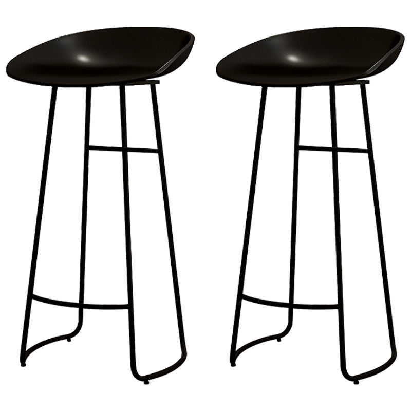 Modern Armless Backrest Counter Stool Iron Kitchen Bar Stool with Acrylic Seat