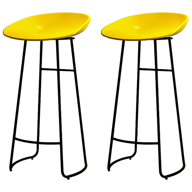 Modern Armless Backrest Counter Stool Iron Kitchen Bar Stool with Acrylic Seat