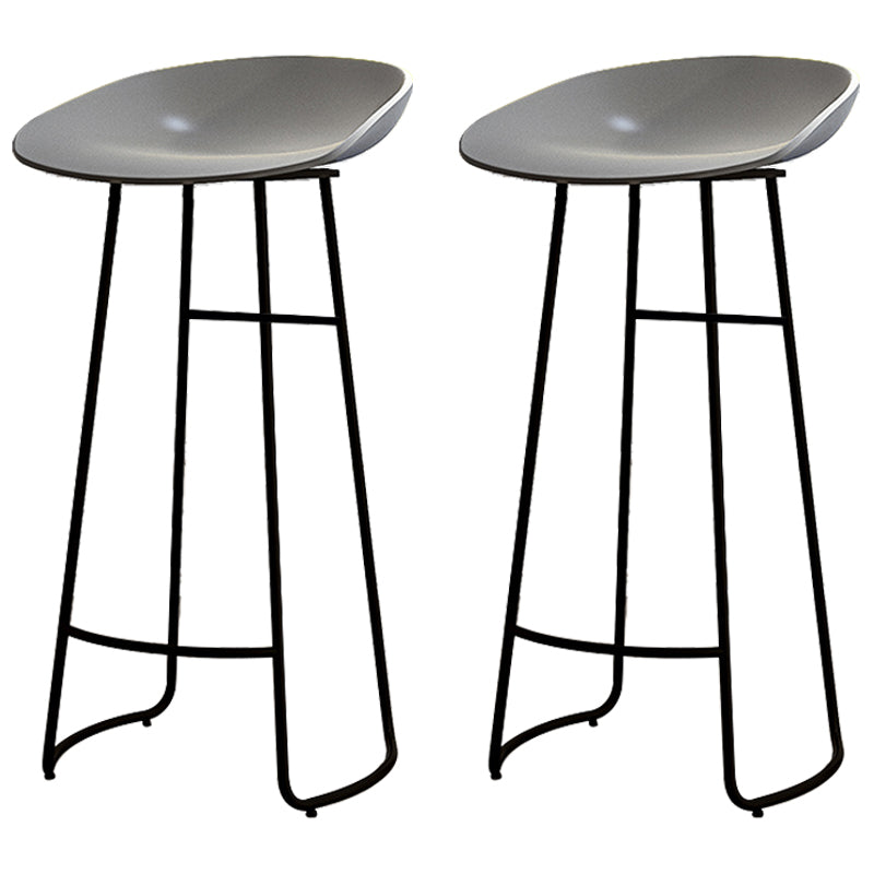 Modern Armless Backrest Counter Stool Iron Kitchen Bar Stool with Acrylic Seat