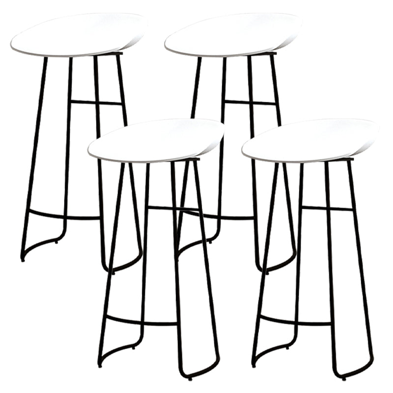 Modern Armless Backrest Counter Stool Iron Kitchen Bar Stool with Acrylic Seat